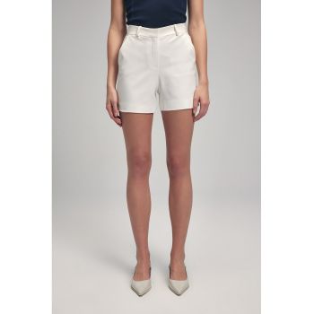 Pantaloni scurti din amestec de lyocell cu talie inalta
