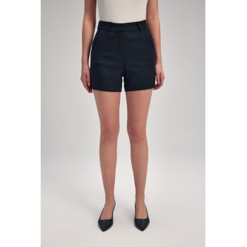 Pantaloni scurti din amestec de lyocell cu talie inalta