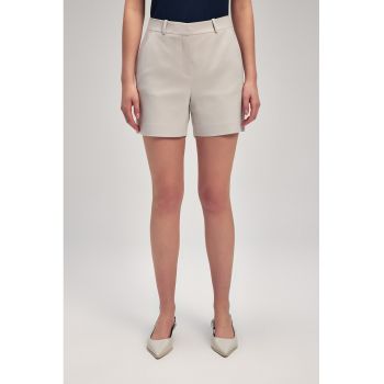Pantaloni scurti din amestec de lyocell cu talie inalta