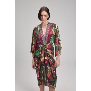 Rochie-chimono mini cu model floral