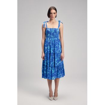 Rochie midi evazata cu model floral