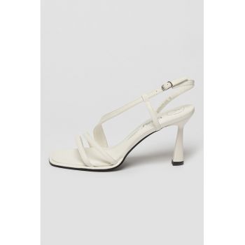 Sandale slingback de piele ecologica