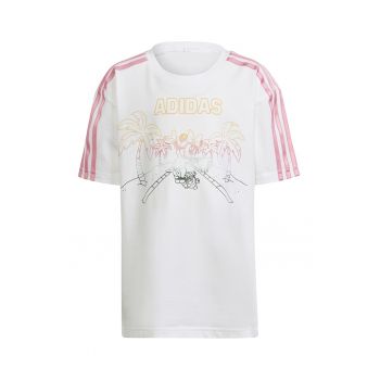 Tricou cu decolteu la baza gatului si imprimeu