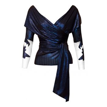 Bluza cu aspect petrecut si model stralucitor Bluza cu aspect petrecut si model stralucitor