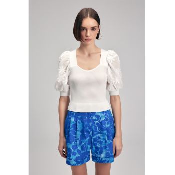 Bluza cu maneci cu broderii