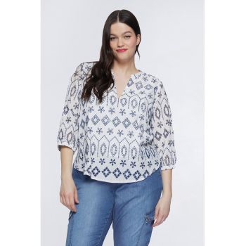 Bluza-tunica cu broderie etnica