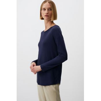 Bluza uni cu decolteu rotund