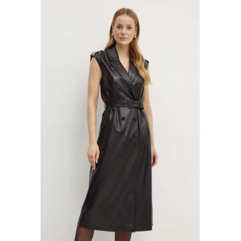 BOSS rochie culoarea negru, midi, evazati, 50518473
