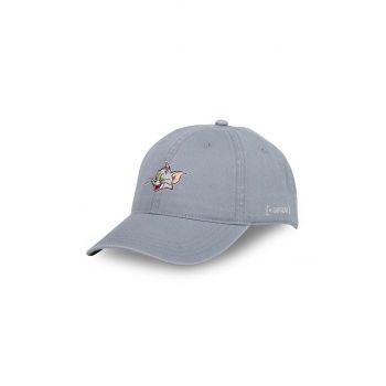 Capslab șapcă de baseball din bumbac Tom and Jerry culoarea gri, cu imprimeu, CL/TAJ4/1/CD/CAT