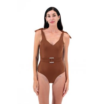 Costum de baie intreg cu o curea asortata