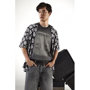 Medicine tricou din bumbac barbati, culoarea gri, cu imprimeu