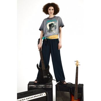 Medicine tricou din bumbac femei, culoarea gri