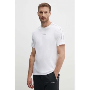Michael Kors tricou din bumbac barbati, culoarea alb, cu imprimeu, CT4524E1V2