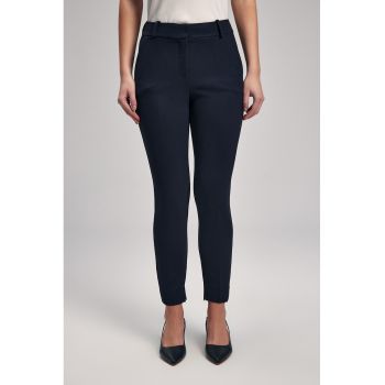 Pantaloni crop cu talie inalta