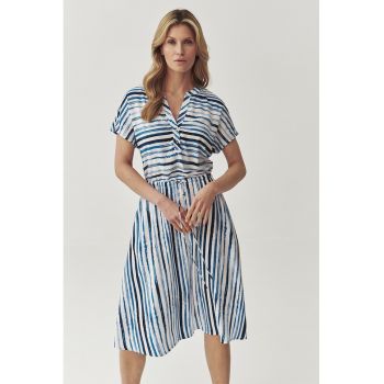 Rochie midi cu model in dungi