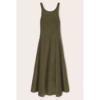 Rochie midi evazata de bumbac