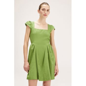 Rochie mini din amestec de in cu croiala in A