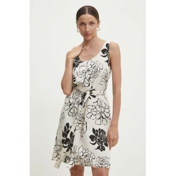 Answear Lab rochie din in culoarea bej, mini, evazati