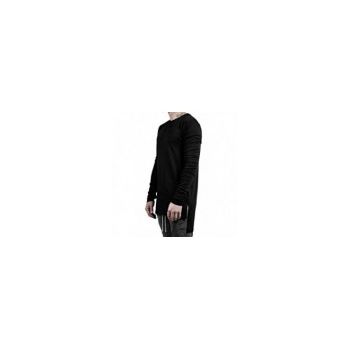Bluza Barbati, Zamo, LAY LOW, Asimetrica, Lunga, Culoare Neagra, Marimea L