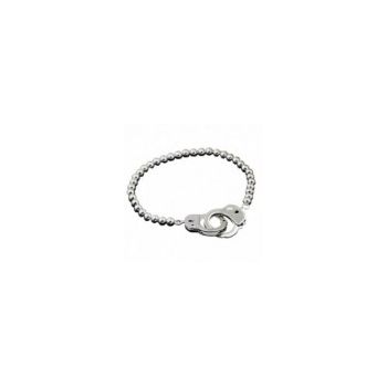 Bratara Barbati, Zamo®, Silver Cuff, cu Snur Elastic, cu Margele si Catuse, Argintie