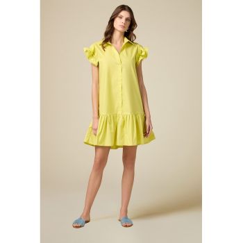 Rochie de bumbac cu volane