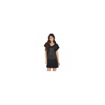 Tricou Dama, Zamo®, Sleep , Relax Fit, Imprimeu cu Text Somn, Culoare Neagra, Marimea M ieftin