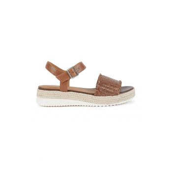 Sandale wedge de piele