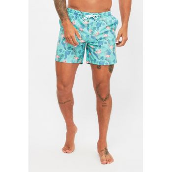 Pantaloni scurti de baie cu model flamingo