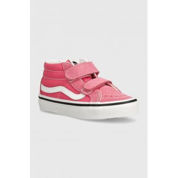 Vans adidasi de piele intoarsa pentru copii SK8-Mid Reissue culoarea roz, VN000CZ5CHL1