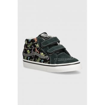 Vans adidasi de piele intoarsa pentru copii SK8-Mid Reissue culoarea verde, VN000CQ0BS51