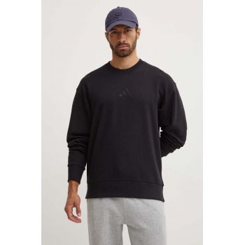 adidas hanorac de bumbac ALL SZN bărbați, culoarea negru, cu imprimeu, IX1261