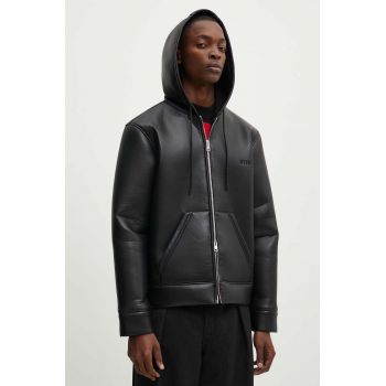 MSGM geaca barbati, culoarea negru, de tranzitie, 3740MH18X.247603
