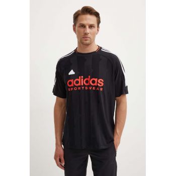 adidas tricou Tiro barbati, culoarea negru, cu imprimeu, IW3586