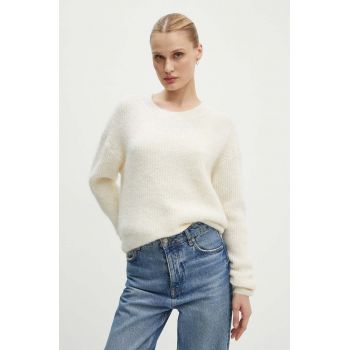 American Vintage pulover din amestec de lana femei, culoarea bej, EAST18FCH24
