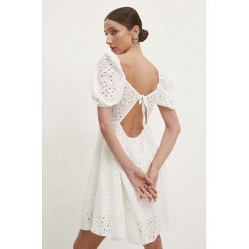 Answear Lab rochie culoarea alb, mini, evazati