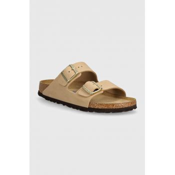 Birkenstock papuci din nubuc Arizona SFB culoarea bej, 1019016