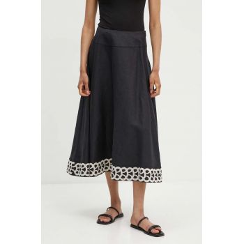 By Malene Birger fusta din in LEONNE culoarea negru, midi, evazati, Q70967010