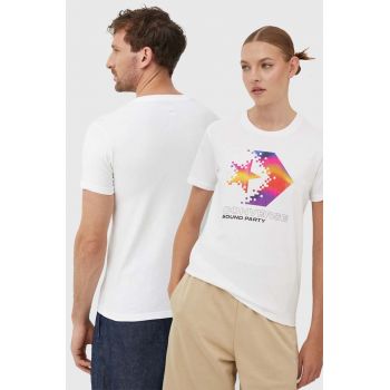 Converse tricou din bumbac culoarea bej, cu imprimeu, 10026364-A04 Converse tricou din bumbac culoarea bej, cu imprimeu, 10026364-A04