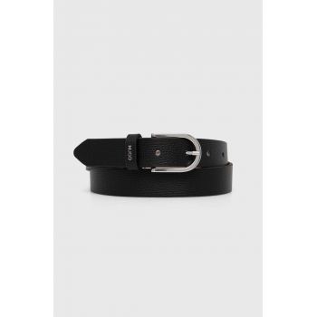HUGO curea de piele femei, culoarea negru, 50516558