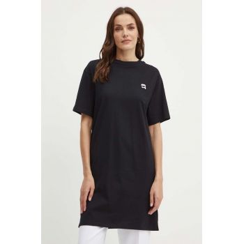 Karl Lagerfeld rochie din bumbac culoarea negru, mini, oversize, 245W1352