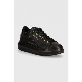 Karl Lagerfeld sneakers din piele KAPRI culoarea negru, KL62539F