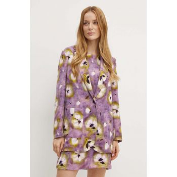 MAX&Co. sacou culoarea violet, un singur rand de nasturi, modelator, 2426046031200