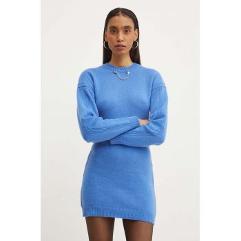 Moschino Jeans rochie din lana mini, mulata, 0483.8204