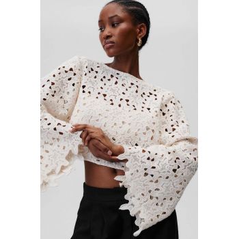 Undress Code bluza din bumbac Iris femei, culoarea alb, neted