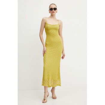 Bardot rochie ADONI culoarea verde, maxi, evazati, 57998DB1