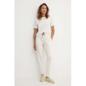 BOSS pantaloni de trening culoarea bej, neted, 50524759