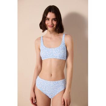 Sutien texturat de baie cu imprimeu floral