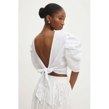 Answear Lab bluza femei, culoarea alb, neted