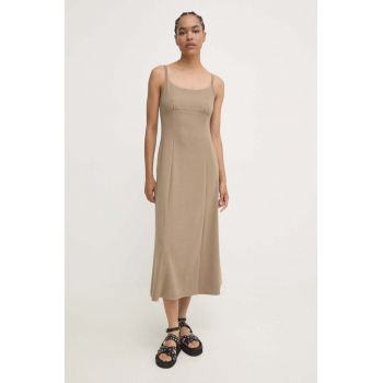 Answear Lab rochie culoarea verde, midi, evazati