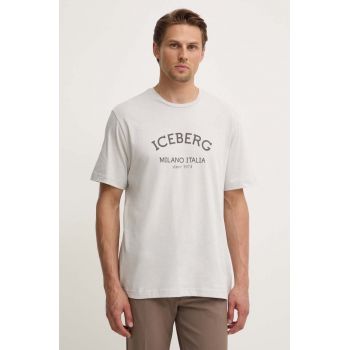 Iceberg tricou din bumbac culoarea gri, cu imprimeu